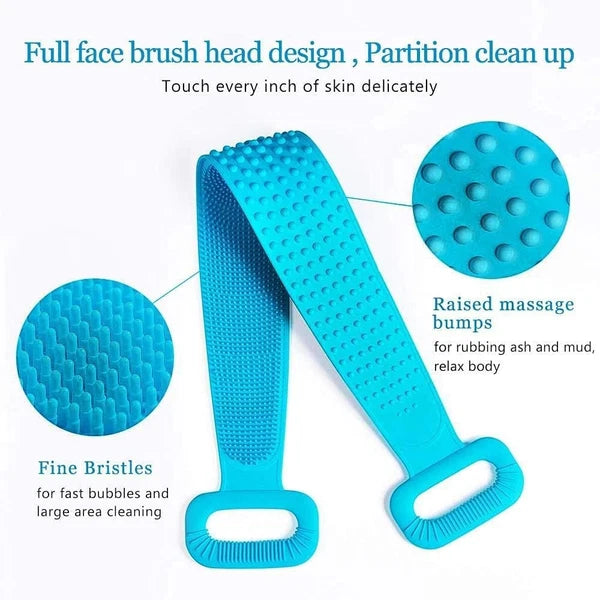 Inmorven Exfoliating Back Scrubber for Shower with Handles, 30 Inch Double-Sided