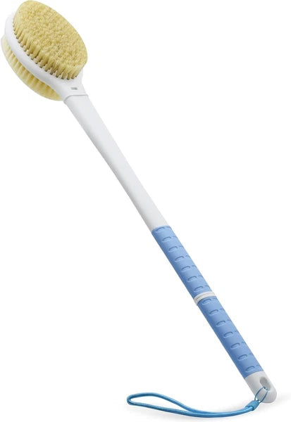 Shower Brush with Soft and Stiff Bristles,20.5" Extra Long Handle Dual-Sided Bac