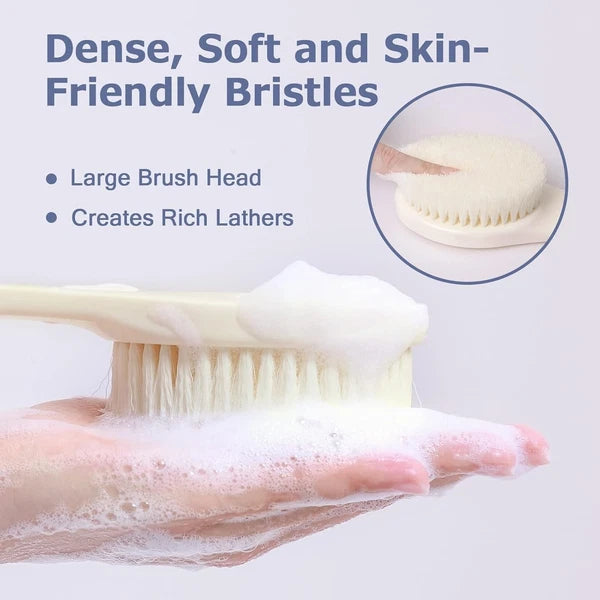 Body Brush Back Scrubber, 17 in Never Mold Back Brush Long Handle for Shower, Ex