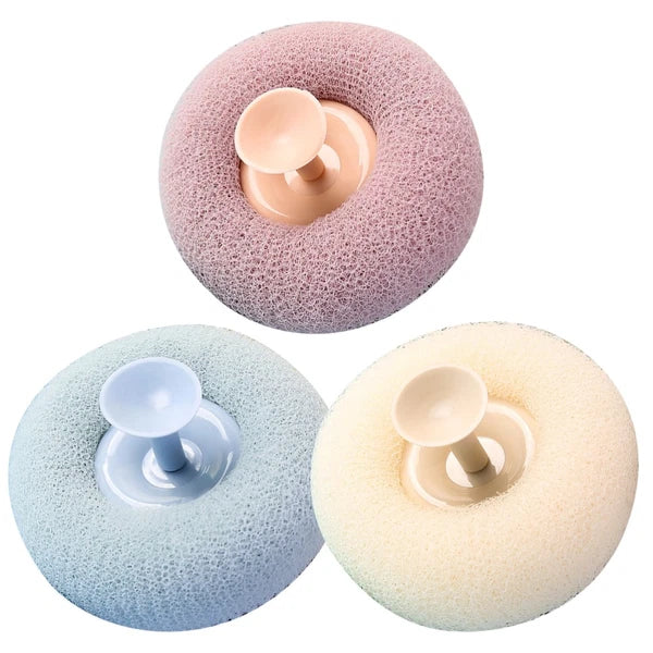 3 Pcs Bath Brush Shower Scrubber for Body Miss Poufs All Stuffdesign