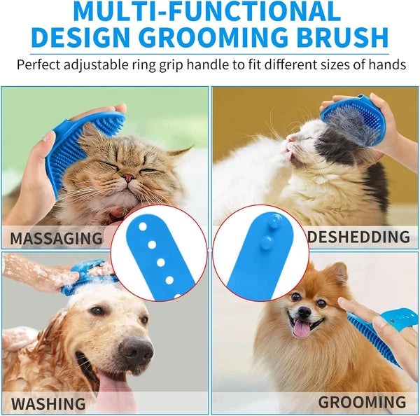 3PCS Dog Bath Brush | Dog Shampoo Brush | Dog Scrubber for Bath | Dog Bath Brush
