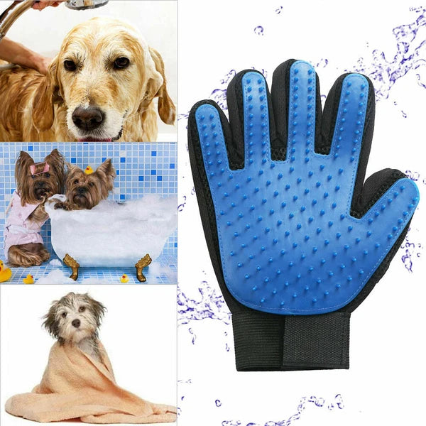 Pet Dog Cat Bath Gloves Grooming Washing Massage Fur Hair Soft Cleaning Brush US