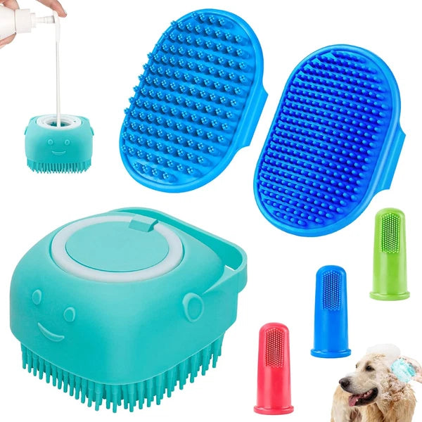 3PCS Dog Bath Brush | Dog Shampoo Brush | Dog Scrubber for Bath | Dog Bath Brush