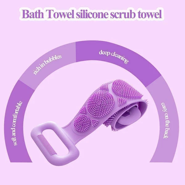 Body Cleaning Double Sided Back Scrubber Bath Shower Silicone Spa Brush Tool UK