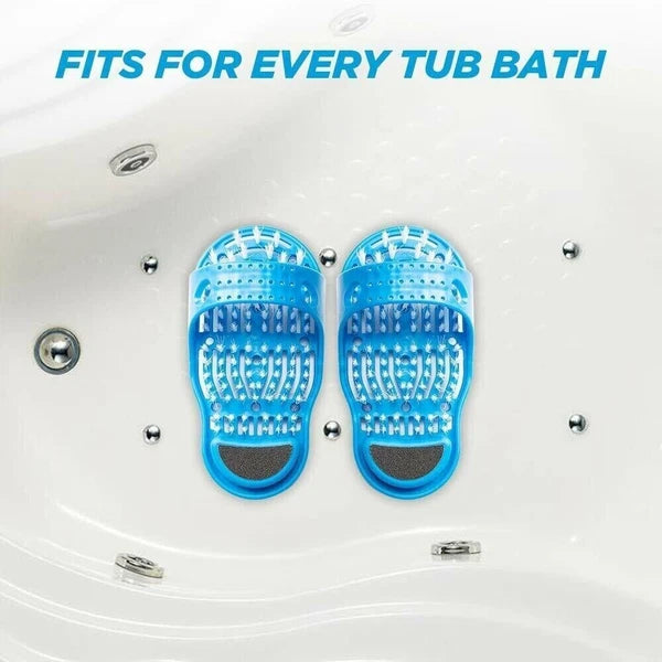 Shower Feet Foot Scrubber Massager Cleaner Exfoliating Washer Wash Slipper Brush