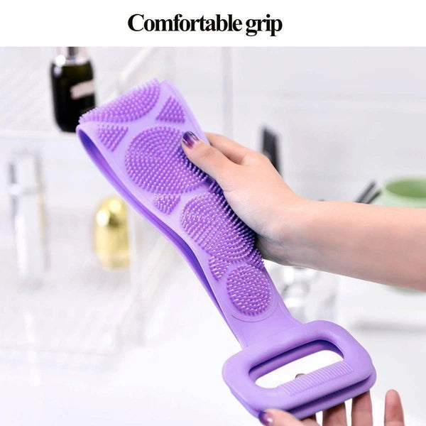Body Cleaning Double Sided Back Scrubber Bath Shower Silicone Spa Brush Tool UK