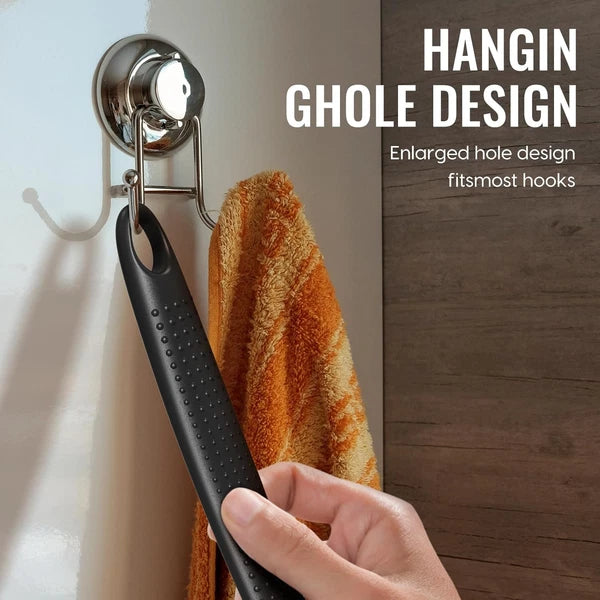 Silicone Back Scrubber for Shower, 17In Lengthen Long Handle Body Brush, Double