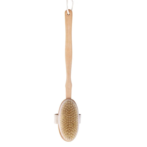 Premium Dry Skin Brush - Natural Bristle 9100738Bamboo Scrubber for Shower Use