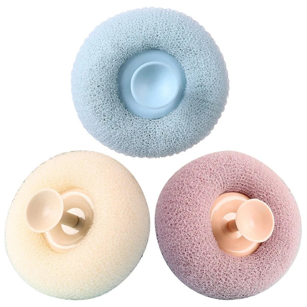 3 Pcs Bath Brush Shower Scrubber for Body Miss Poufs All Stuffdesign