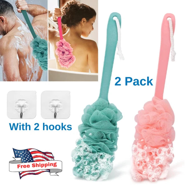 Bath Loofah Sponge Brush Shower Long Handle Back Scrubber Bathing Accessories