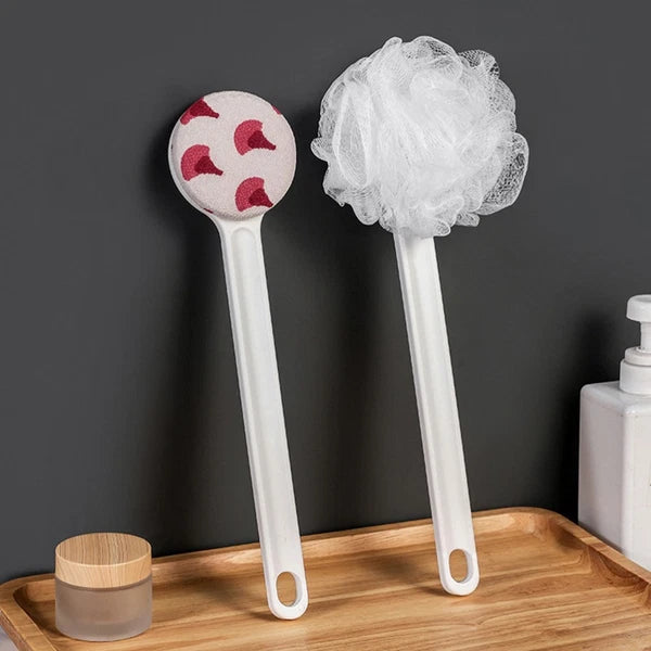 Shower Body Brush Double-side Long Handle Back Scrubber for Skin Exfoliating