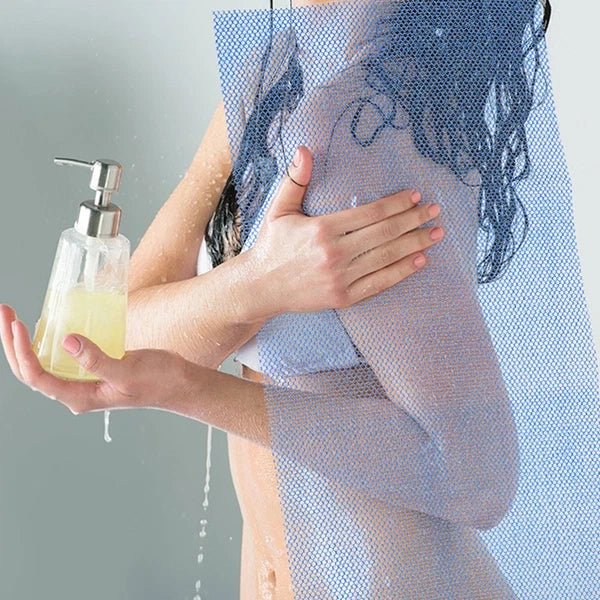 2 Pcs Bath Towel Women's Man Bathroom Scrubber Shower Brush for Body