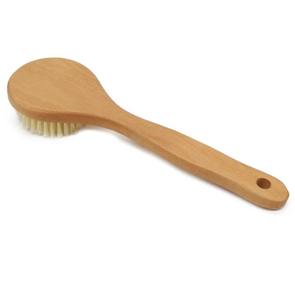 Brown Body Brush Dry Brushing Back Scrubber Shower Bath Massage Brush