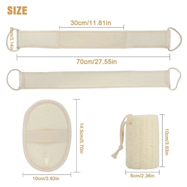 4 X Natural Loofah Luffa Exfoliating Bath Body Shower Sponge Brush Back Scrubber