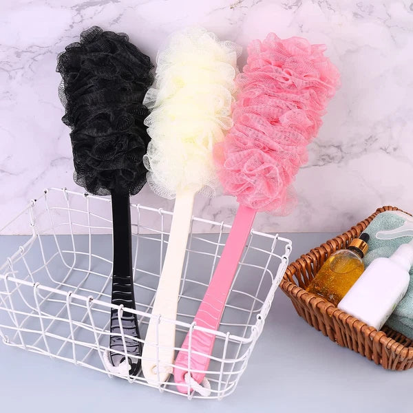 Back Scrubber Brush Long Handle for Shower, Loofah On a Stick Sponge Back Bru...