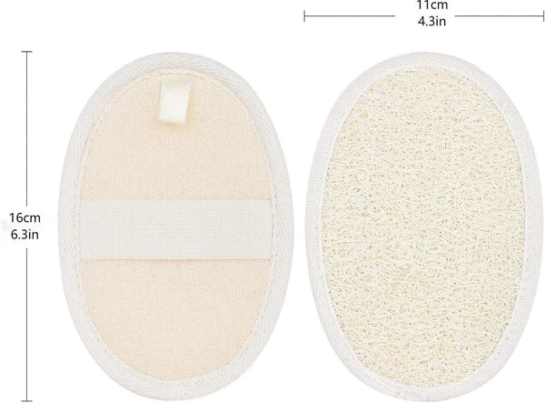 4pcs Natural Loofah Exfoliating Back Scrubber Set for Shower, Luffa Sponge Pads