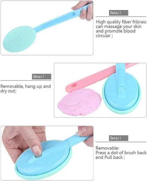 Easy Lotion Applicator, Back Rubs Massager Bath Brush, Extra Long Handle, Easily