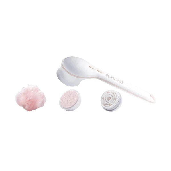 Finishing Touch Flawless Cleanse Spa Spinning Body Brush and Shower Wand 3 Heads