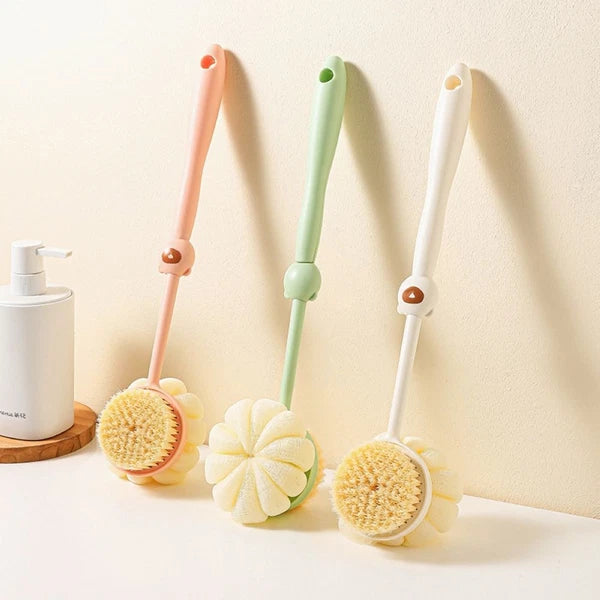 X3 Long Handle Soft Bath Body Brush Back Exfoliating Scrubber For Shower Massage
