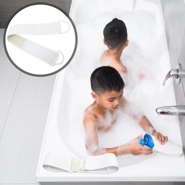 2Pcs Long Body Scrubber Back Cleaning Bath Strap Exfoliating Bath Body Brush