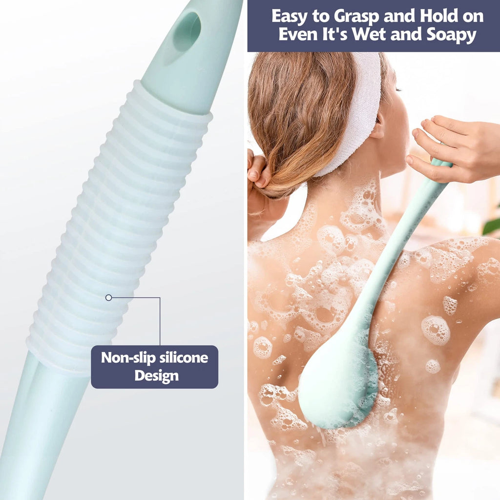 16.4 Inch Long Handle Back Bath Brush Soft Shower Body Scrubber, 2 Pack