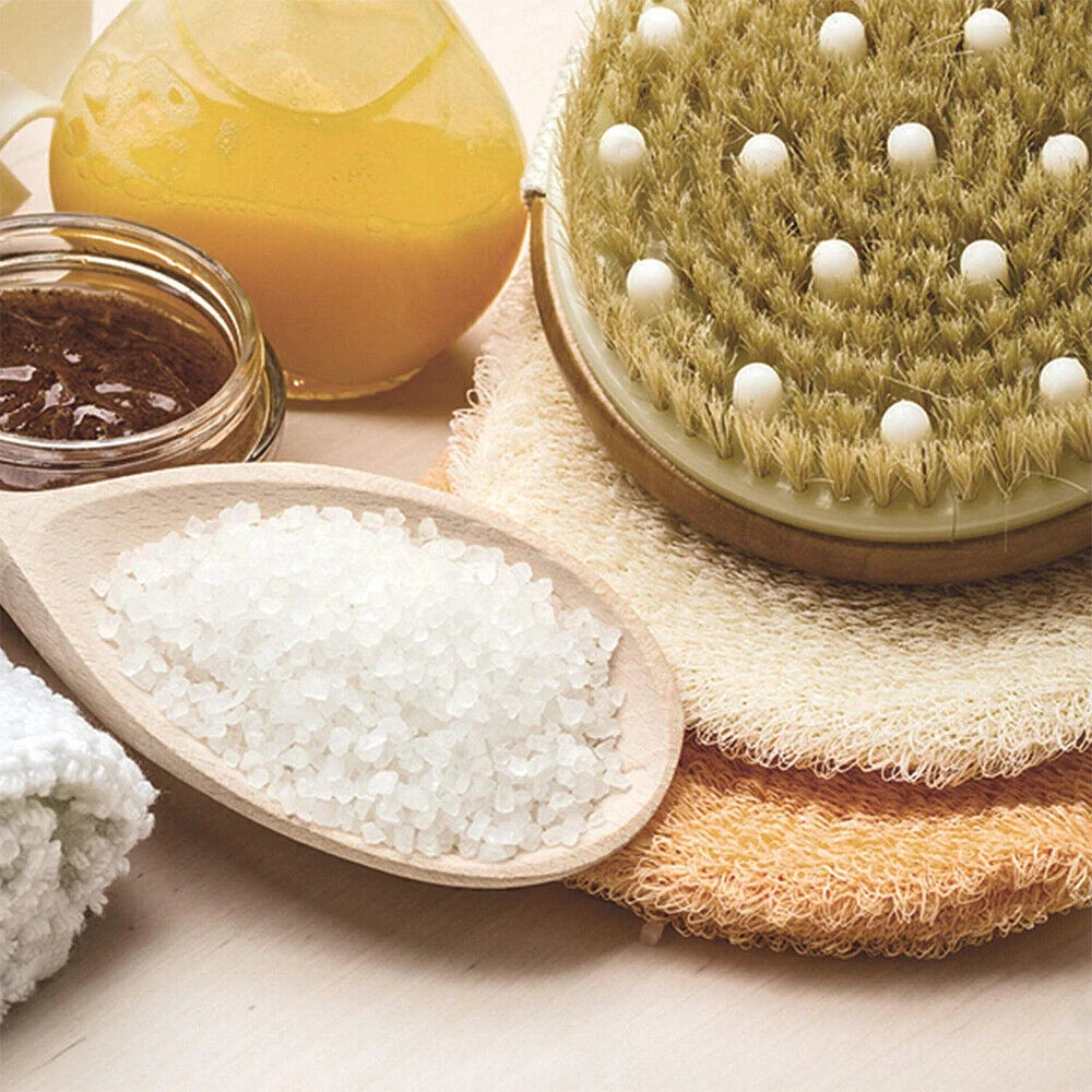 Dry Brushing Body Brush-Round Exfoliating Brush for Cellulite Lymphatic Drainage