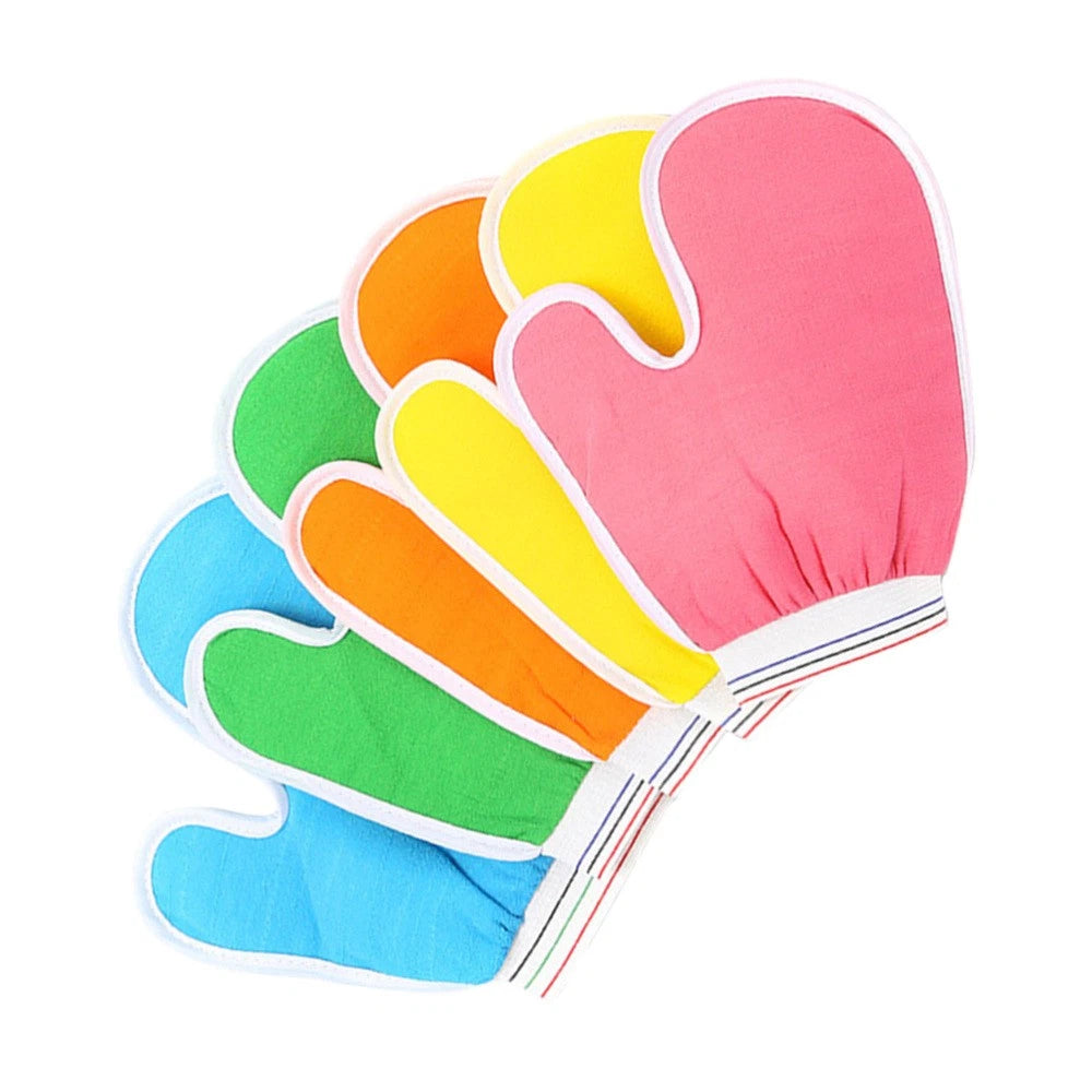 5 Pcs Bath Gloves Men and Women Body Scrub Brush Rubbing Exfoliator Scrubber