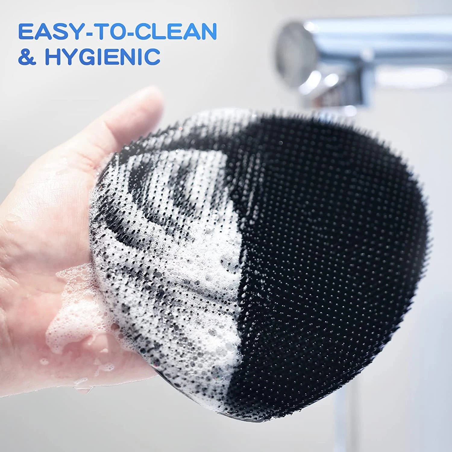 Manmihealth Silicone Back Scrubber(Thick Bristles) & Soft Bath Glove Set, Super-