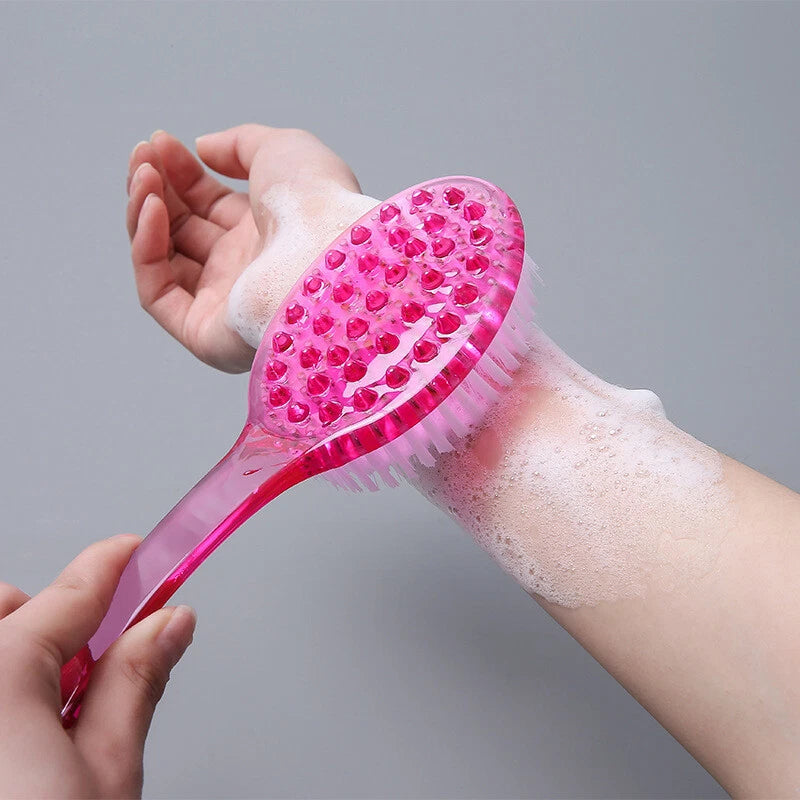 2× Long Handle Back Shower Exfoliating Bath Body Brush Skin Scrubber Massager US