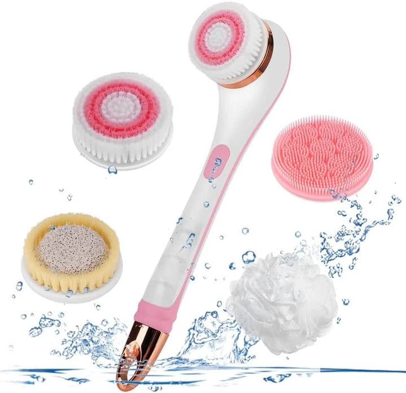 Electric Body Brush for Exfoliating and Massage, Long Handle Electric Bath Brush