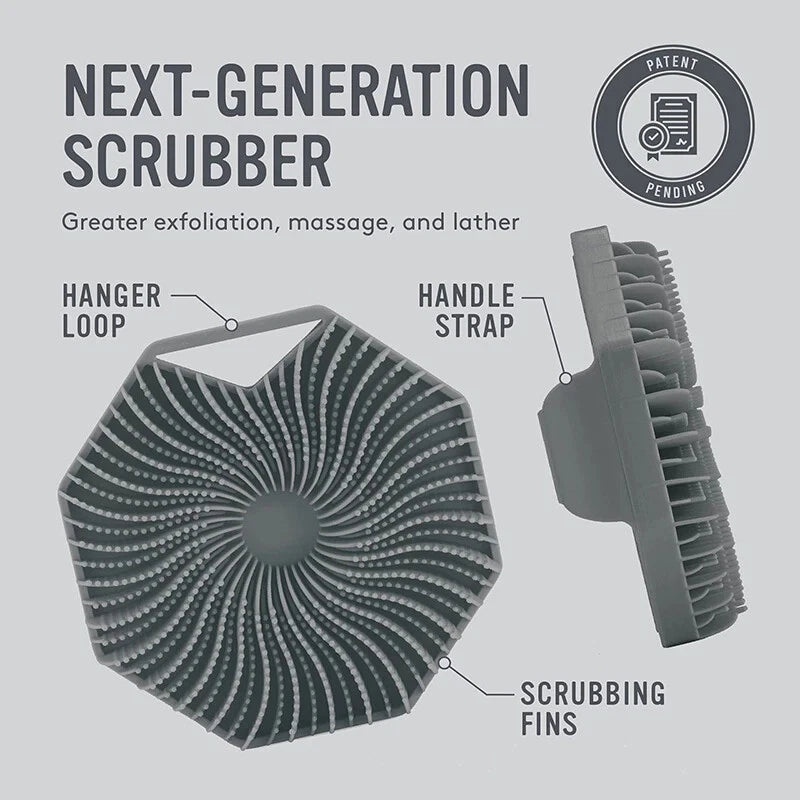 2 in 1 Body Shower Scrubber Wash Exfoliator Brush Scalp Silicone Massager