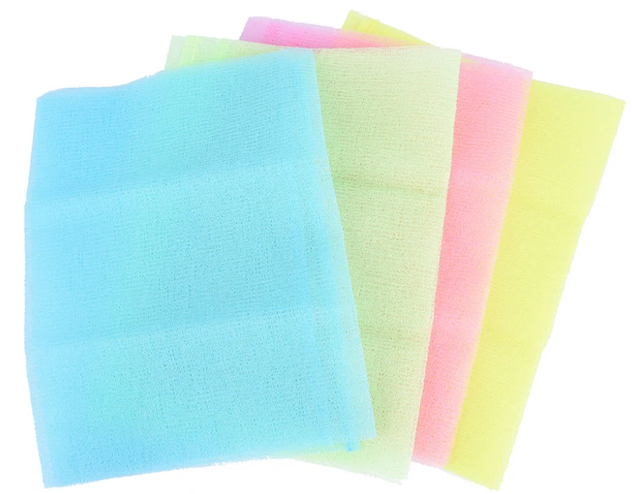 2 Exfoliating Back Scrubber Bath Wash Cloth Long Mesh Sponge Body Brush