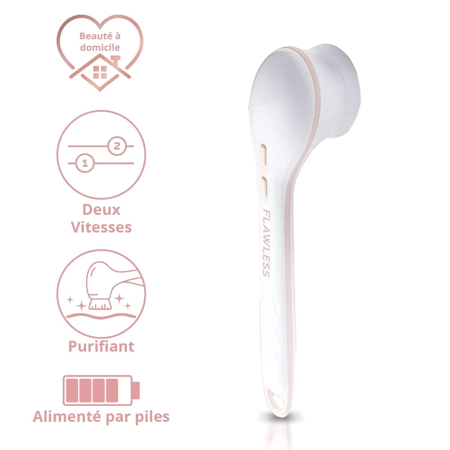 Finishing Touch Flawless Cleanse Spa Spinning Spa Brush 3 Heads Included Sealed