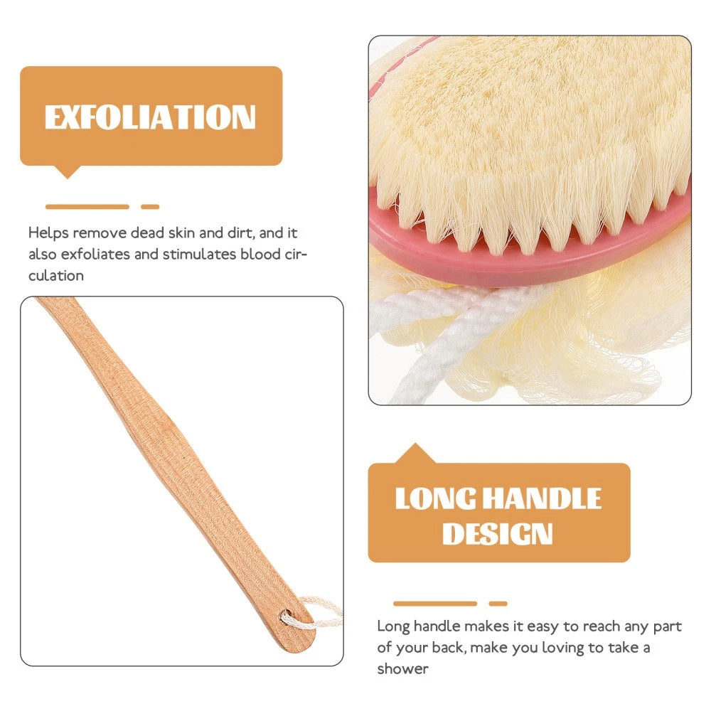 Back Massage Brush for Lotion Application Scrubbing Long Handle Bath