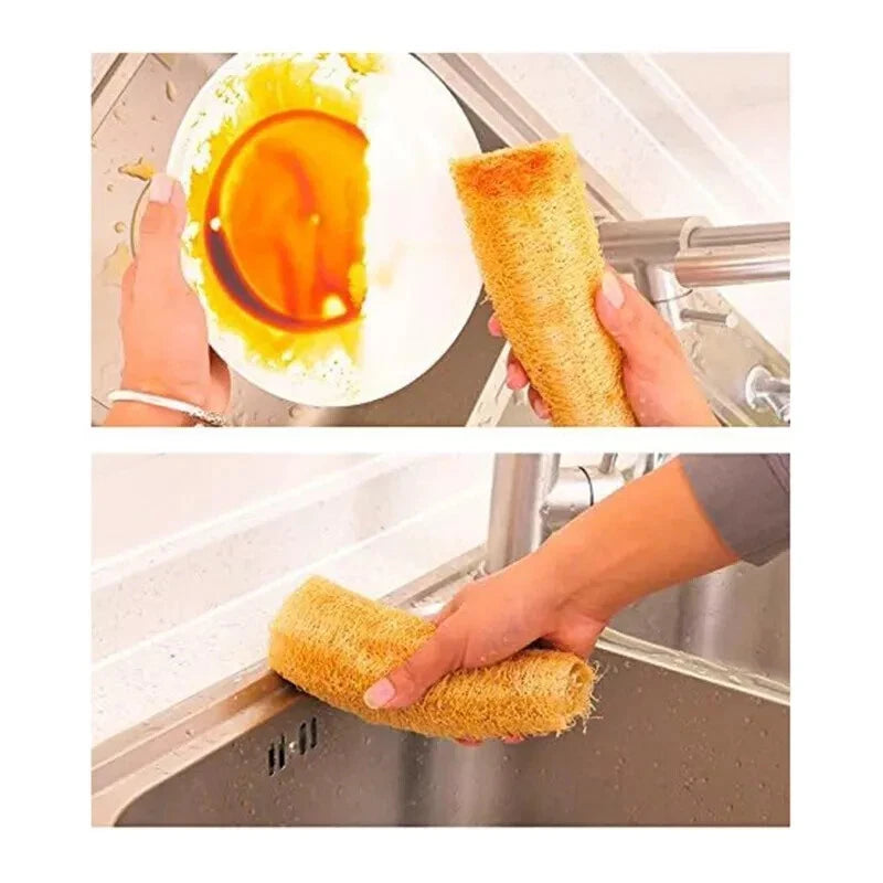 2pc Natural Loofah Sponges Organic Luffa Bath Shower Sponge Exfoliating Scrubber