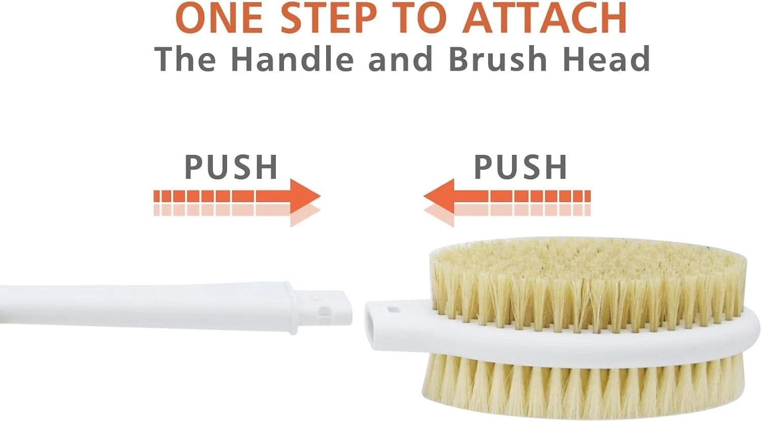 Shower Brush with Soft and Stiff Bristles,18.5" Long Handle Dual-Sided Back S...