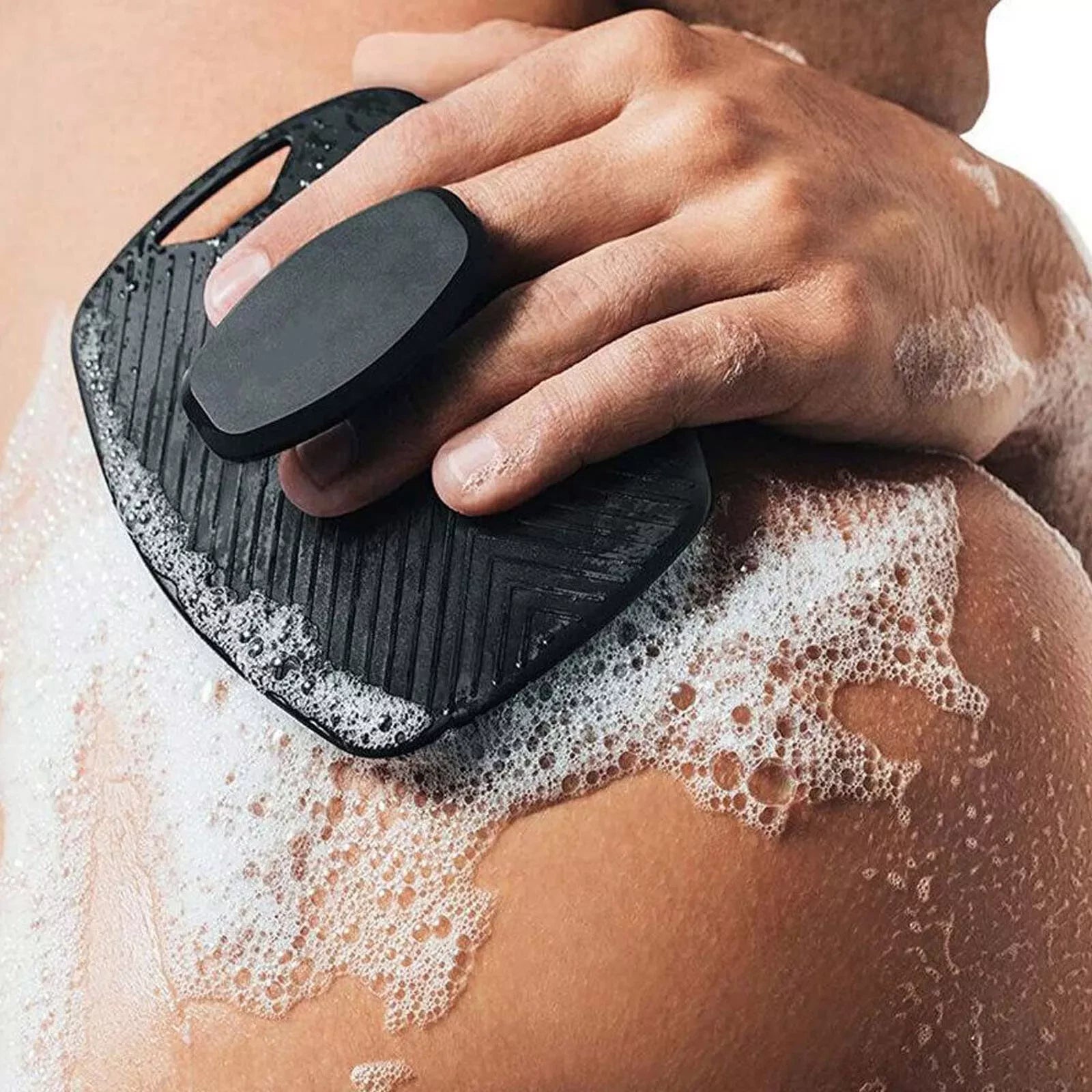 Mens Silicone Body Scrubber Shower Cleansing Brush Exfoliating Deep Clean Tool