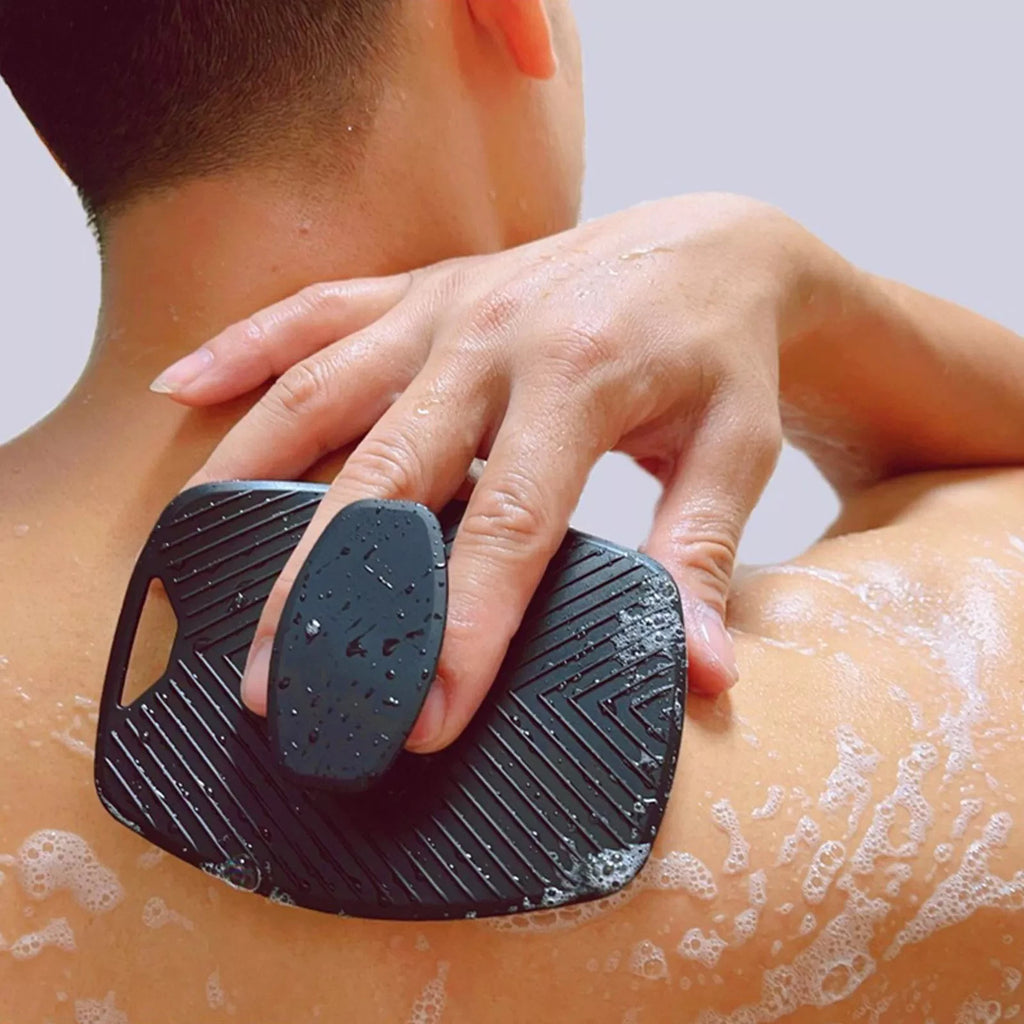 Mens Silicone Body Scrubber Shower Cleansing Brush Exfoliating Deep Clean Tool