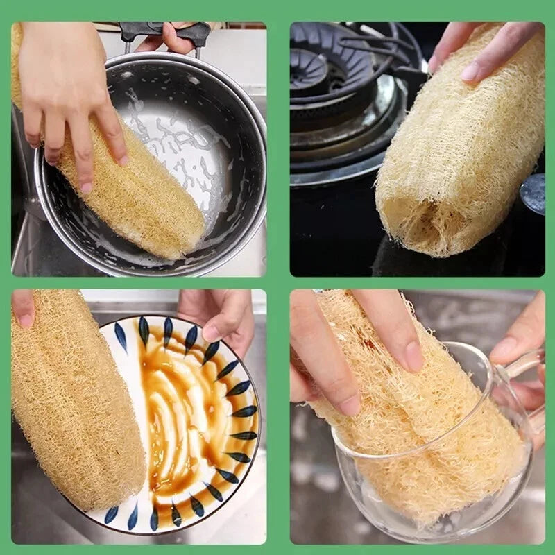 2pc Natural Loofah Sponges Organic Luffa Bath Shower Sponge Exfoliating Scrubber