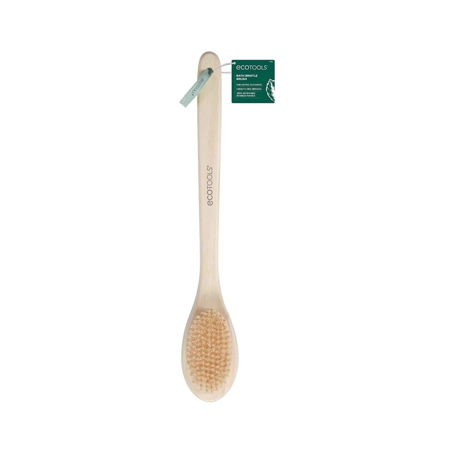 17.5" Long Handle Bath Brush Natural Bristles Body Back Shower Washing Scrubber