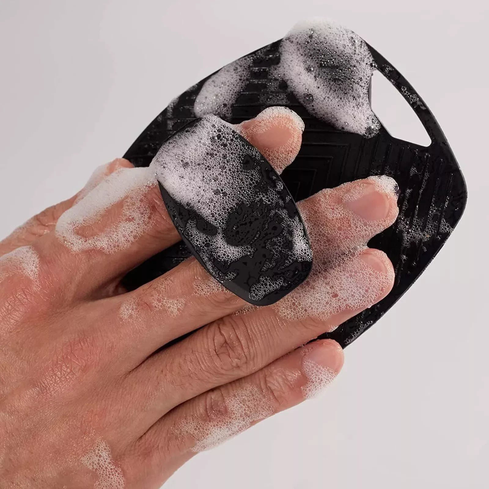 Mens Silicone Body Scrubber Shower Cleansing Brush Exfoliating Deep Clean Tool