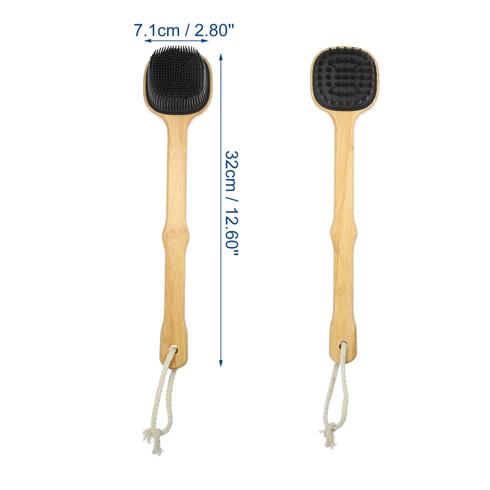 1Pc Long Handle Bath Back Scrubber Body Brush for Exfoliating Silicone