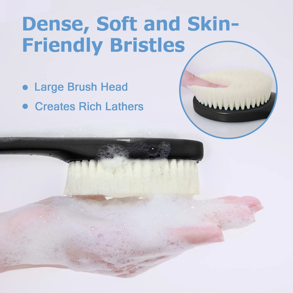 Exfoliating Shower Brush Bath Body Brush Never Mold Back Brush Long Handle fo...
