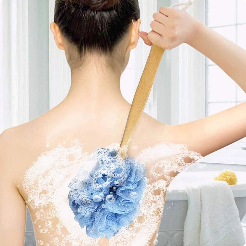 Loofah with Handle, Loofah on a Stick, Shower Sponge with Handle, Bath Brush, Sh