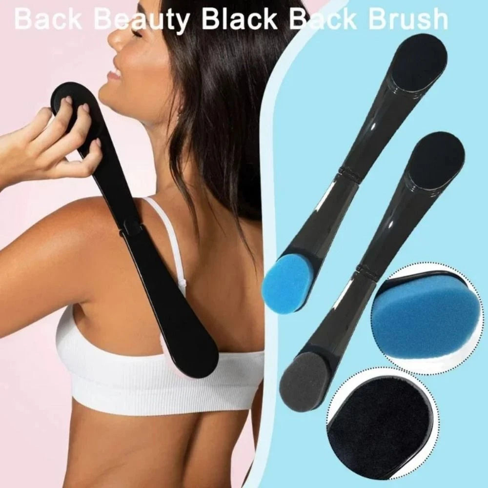 Foldable Sponge Back Applicator Long Handle Bathing Tool Bath Scrubber  Travel
