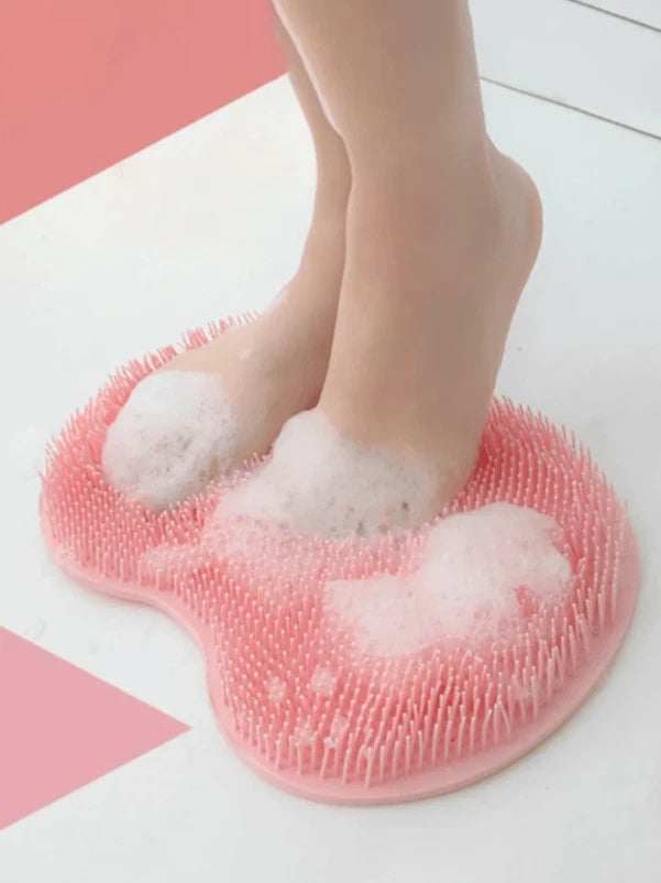 1pcSilicone Shower Foot Scrubber Back Body Brush Massager Pad Mat Bathroom Soft