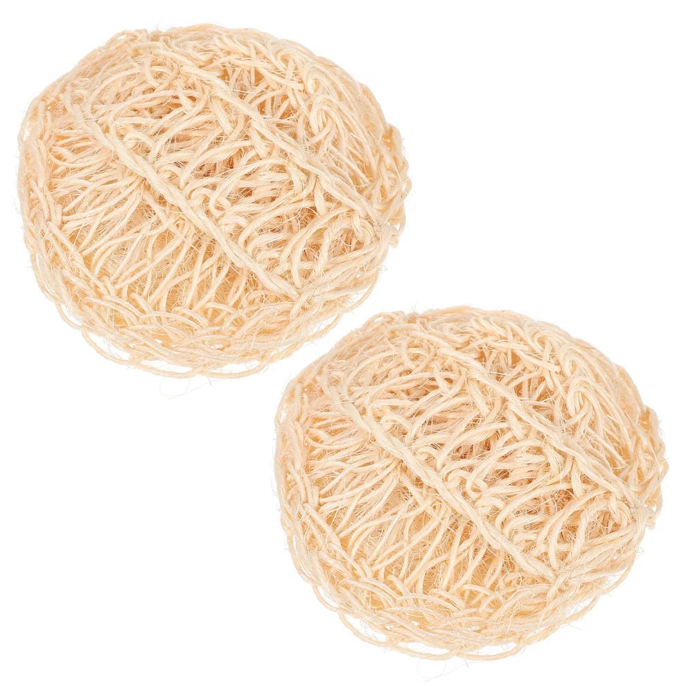 2 Pcs Sisal Bath Brush Mother Man Shower Balls Beige Tools Bathing