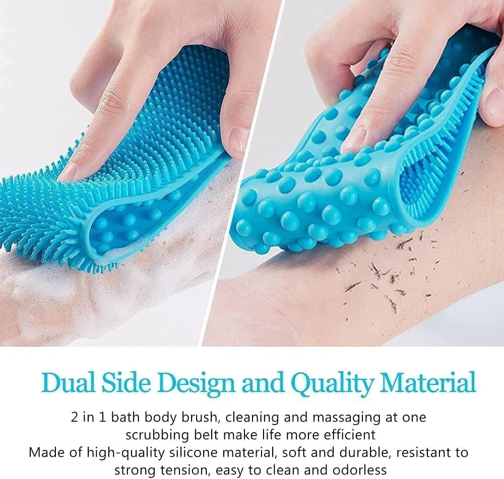 Inmorven Exfoliating Back Scrubber for Shower with Handles, 30 Inch Double-Sided