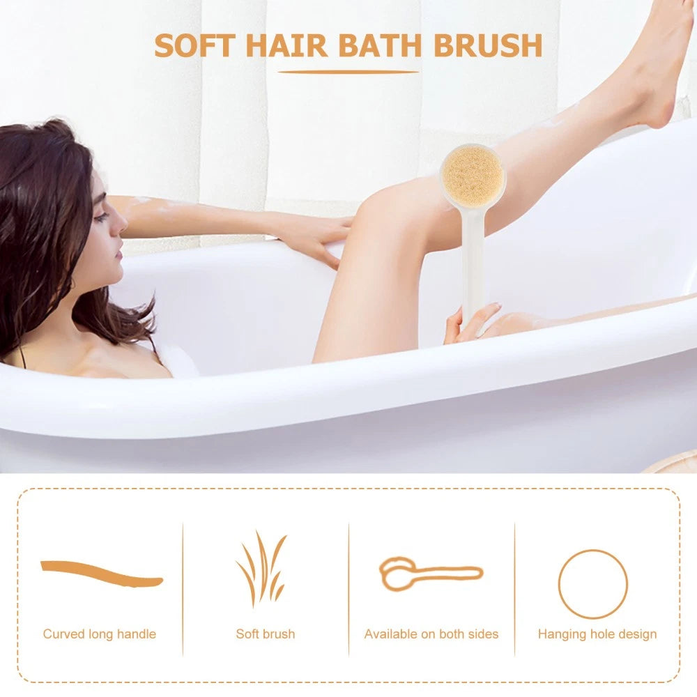 Back Scrubbing Brush Bath Body Scrubber Massage Bristles Suitable Bathroom