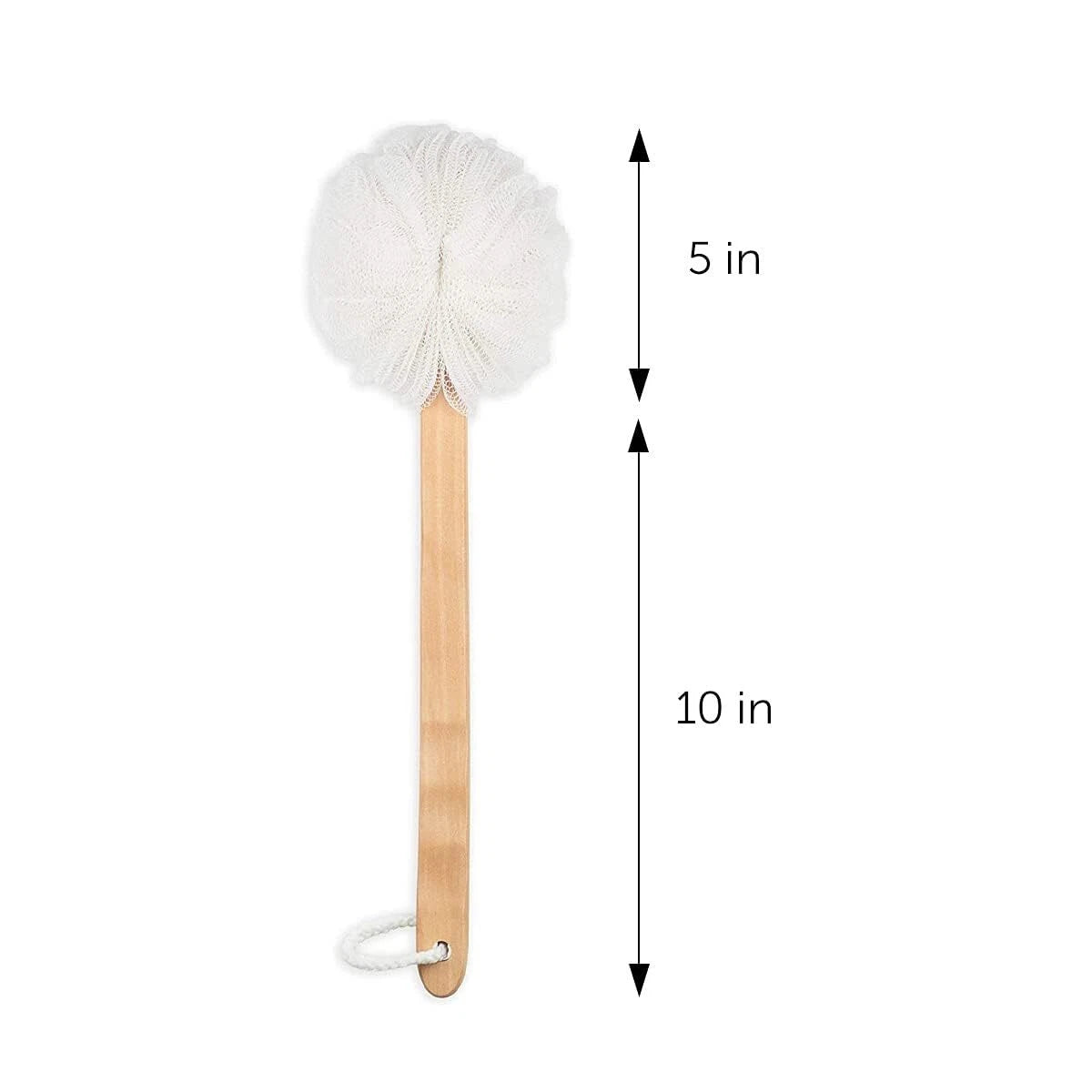 Bath Sponge With Wooden Handle Shower Loofah Brush Back Cleaning Scrubber Long C
